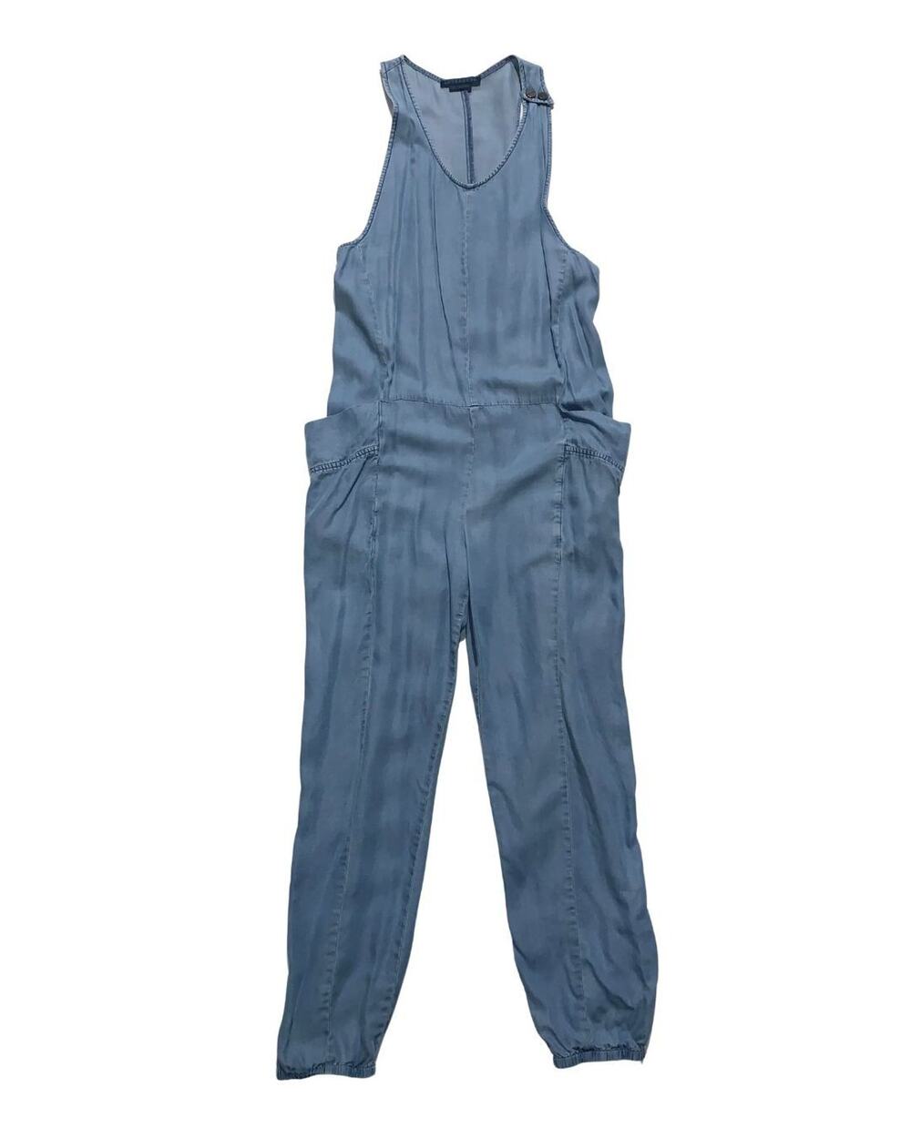 J Crew Nevereven Womens Lycocell Lagenlook Jumpsuit Size S Blue Loungewear 2018